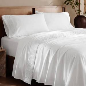 lot 6305 image: Bedsure King Size Sheets Set - 4 Pieces Soft King Sheets - Breathable & Cooling - Hotel Luxury - Easy Care Polyester Microfiber Bedding for Women, Men, Bright White