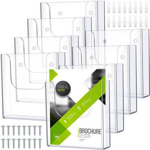 lot 6330 image: Ripeng 8 Pack Brochure Holder Wall Mount 6 x 9 Inch Clear Flyer Holder Magazine Pamphlet Display Stand Acrylic Wall Organizer Plastic Wall File Holder for Literature Mail Paper document Rack Display