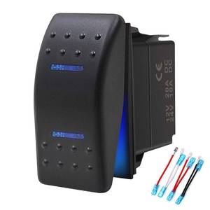 lot 6337 image: Waterproof Rocker Switch Toggle - ONOffON Blue LED Light - 12V 20Amp 24V 10Amp, 7 Pin for Automotive Cars Vehicles Marine Boats Trucks Trailers 4x4 Caravans RVs SUV ATV UTV & More