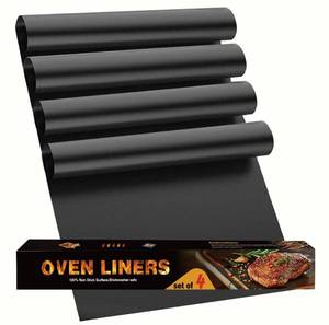 lot 6340 image: Oven Liners for Bottom, Large Thick Heavy Duty 100% Non-stick Reusable Teflon Mat, Baking Mat for Electric, Gas, Toaster Ovens, Grills, Kitchen Friendly Cooking Accessory (17  25 inch)
