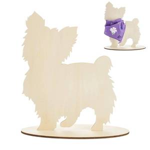lot 8021 image: AHANDMAKER Wooden Dog Silhouette Display Stand Blank Pet Scarf Holder Dog Bib Rack for Pet Photography Craft Show PropsStore Display Photo Props Pet Accessory Booth