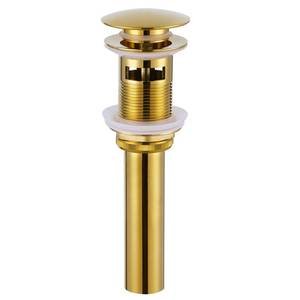 lot 8022 image: Angle Simple Bathroom Sink Drain Stopper Glossy Deep Titanium Gold Color, Brass Pop Up Sink Stopper with Overflow Hole for Sink with 1.61 to 2 Inches Drain Hole