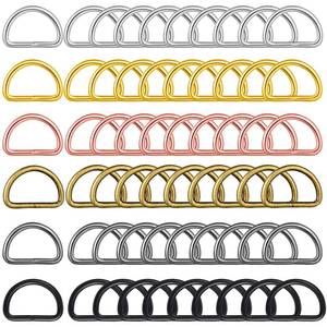 lot 8026 image: 60 Pieces Metal D Rings D-Shape Buckle Clips Multi-Purpose Mixed Color D-Rings for DIY Accessories (1 Inch, Assorted Color)
