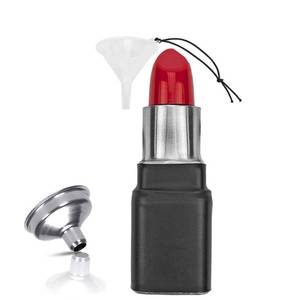lot 8030 image: DEAUVIOR Portable Red Lipstick Liquor Flask Stainless 4OZ Alcohol Flask with Steel Funnel Novelties Funny Drink Flasks for Women Girls Party Gift (1)