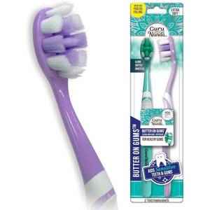 lot 8031 image: GuruNanda Butter On Gums Toothbrush, ADA Accepted, with 8000 Ultra Soft Softex Bristles for Sensitive & Receding Gums, Perfect for Whiter Teeth, 2 Ct