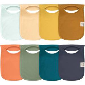 lot 8044 image: KeaBabies 8-Pack Bibs for Baby Girl, Boy - Pullover Large Baby Bibs for Drooling and Teething Infant, Newborn, Soft & Absorbent Organic Cotton, Long Torso Coverage Keep Toddler Clean & Dry (Eclipse)