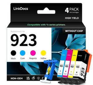 lot 8081 image: LinkDocs 923 Ink Cartridges Combo Pack Compatible Replacement for HP 923 Ink Cartridges 923XL Work with OfficeJet Pro 8130 8135e 8138e 8139e OfficeJet 8120 8122e Printer, 4-Pack Without Chip