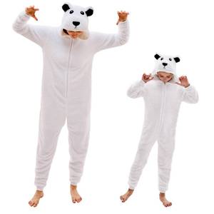 lot 8094 image: GONAAP Adult Onesie Pajamas Sherpa Animal One Piece Cosplay Costume for Women Men(Polar Bear,9-10Years)