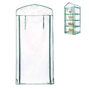 lot 8095 image: SHANGXING 4 Tier Roll-Up Zipper Door Greenhouse Replacement Cover- 63 x 27 x 19 Inch Clear PVC Plant Greenhouse Cover for Gardening Plants Cold Frost Protection Wind Rain Proof (Frame NOT Include)