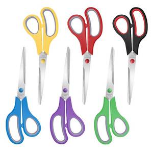 lot 8100 image: Xnluothsk 6 Packs Sewing Craft Scissors Bulk,8 Multipurpose Heavy Duty Sharp Scissors,Stainless Steel Shears for Home Office Student Supplies,6 Colors