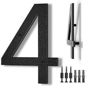 lot 8118 image: IVERRA 8 Inch Large Floating House Numbers, Black Modern House Number for Outside, Home Address Numbers for Outdoor Garage Gate Wall Street (4)
