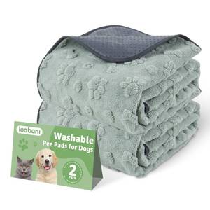 lot 8121 image: LOOBANI Washable Pee Pads for Dogs 2 Pack Super Absorbent Reusable Puppy Pads, Leakproof and Waterproof Dog Training Pads Whelping Pads for Potty, Floor, Crate, Couch Bed and Travel, 36x24