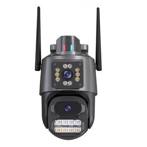 lot 8123 image: GESKS ICSEE 3K 6MP Dual Lens WiFi Security Camera, Siren Alert LightNight VisionMotion Detection360 Degree View2-Way AudioSD Card Support Network Surveillance Camera CCTV (Outdoor Dual Lens)