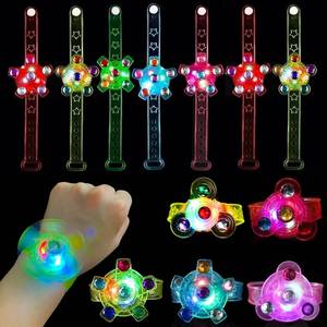 lot 8124 image: Maegawa 25 Pack LED Light Up Fidget Spinner Bracelets Party Favors for Kids 4-8 8-12, Glow in The Dark Party Supplies, Treasure Box Toys for Classroom, Carnival Prizes, Pinata Goodie Bags Stuffers