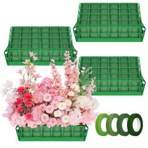 lot 9220 image: Buhobha 4 Pack Floral Foam Cages for Artificial & Fresh Flowers �� Rectangle Holder with Cage for Wedding, Home Decor, Party �� Includes 4 Rolls Floral Tape