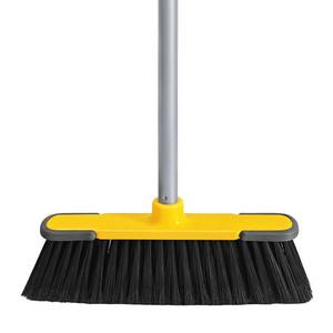 lot 9234 image: Yellow Indoor Broom 54 Long Handle House Brooms for Floor Cleaning Sweeping Broom for Kitchen, Garage, Lobby, Patio and Garden