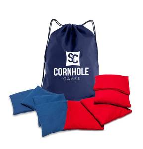 lot 9239 image: SC Cornhole Games Weather Resistant Cornhole Bags (Set of 8) - Professional Regulation Size- Use on Pro Corn Hole Boards or Bean Bag Toss Sets (RedRoyal Blue)