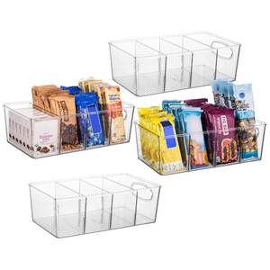 lot 9242 image: ClearSpace Plastic Pantry Bins with Removable Dividers - Kitchen Storage and Organization (4 Pack)