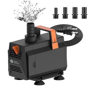 lot 9250 image: AquaMiracle 880GPH Aquarium Water Pumps (3330LH, 45W) Fountain Pump Pond Pump Submersible Water Pump with Flow Control for Fountain, Waterfall, Statuary, Filtration, Water feature, Hydroponics