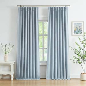 lot 9274 image: WEST LAKE 95 Inches Length Dusty Blue Bailey Pinch Pleated Full Blackout Curtain Panels with 100 Light Blocking Liners,Linen Textured Drape for Bedroom Living Room,Backtab Window Treatment,40Wx95Lx2