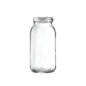 lot 9278 image: GLING 1 Count 64 oz. Wide-Mouth Glass Mason Jars with Metal Airtight Lids and Bands 2 Quart Large For Preserving, & Meal Prep