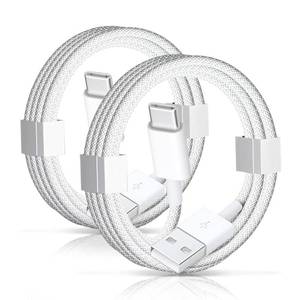lot 10311 image: 2 Pack USB A to USB C Woven Cable for iPhone 16E 17 Air,iPhone 15iPhone 16 Pro Max, 15 Plus Car Play Charging Cord, iPad 10th, iPad 11 2025, iPad Pro 12.911 Air 5th4th, Mini 6th Gen Type-c Charger