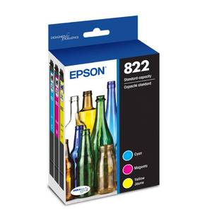 lot 10314 image: EPSON 822 DURABrite Ultra Ink Standard Capacity Color Cartridge Combo Pack (T822520-S) Works with WorkForce Pro WF-3820,3823, 4820, 4830, 4833, 4834