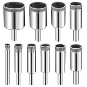lot 10316 image: Diamond Drill Bits Set, 10 PCS Diamond Hole Saw Set, Glass Drill Bit for Ceramic Tile Porcelain Marble Granite Stone Bottles