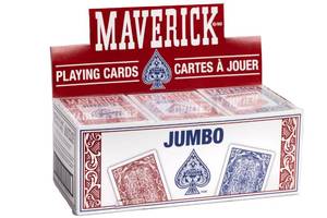lot 10320 image: Maverick Jumbo Playing Cards 12 Pack, Large Print, Blue Deck, Bulk Playing Cards for Poker, Card Games, and Group Play