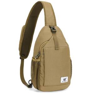 lot 10339 image: SKYSPER Sling Bag RFID Cross Body Bag Recycled Crossbody Backpack Travel Daypack(Camel)