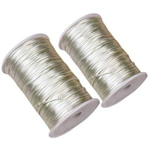 lot 12019 image: 2.5mm x 218 Yards(2 Pack) Ivory Satin Nylon Trim Cord Rattail Trim Thread Cord Rattail Sain Cord for Necklace Bracelet Cord and Shoeslaces(Ivory)