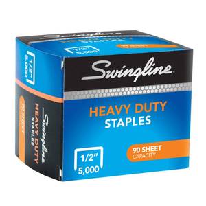 lot 12035 image: Swingline Staples, Heavy Duty for Desktop Staplers, 12 Length, 100Strip, 5000Box (79392)