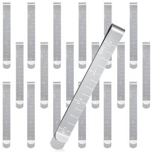 lot 12045 image: Cindeer 20 Pcs Sewing Clips Stainless Steel Hemming Clips Metal Hemming Tool 3 Inches with Measurements for Fabric Quilting Pinning and Marking Accessories