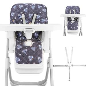 lot 14075 image: Baby High Chair Cover Replacement, Reversible & Waterproof High Chair Cushion Pad Home & Restaurant use, Includes 5-Point Harness Strap, Chair Not Included - Grey