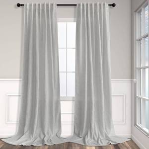 lot 14094 image: Light Grey Living Room Curtains 84 Inch Length 2 Panels Back Tab Pocket Light Filtering Drape Soft Linen Cotton Texture Semi Sheer Silver Dove Gray Curtain for Bedroom Modern Farmhouse Decor 7 FT Long