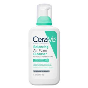 lot 14100 image: CeraVe Balancing Air Foam Face Wash, Foaming Facial Cleanser For Combination Skin, 8HR Oil Control  24HR Hydration, Fragrance-Free & Non-Comedogenic, With Glycolysine�� & 3 Essential Ceramides, 8oz