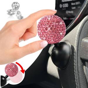 lot 14103 image: Bling Diamond Car Push Start Button Cover - Cute Accessories for Women Interior, Engine Starter Joystick Decor for Girls, Pink