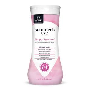 lot 14116 image: Summers Eve Simply Sensitive All-Over Daily Feminine Wash, Gentle pH-Balanced Body Wash for Women, Removes Vaginal Odor, 15 Fl Oz