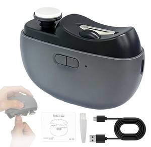 lot 14119 image: Electric Nail Clipper - 3 in 1 Upgraded Smart Trimming & Polishing Nail Clipper with 2 Adjustable Speeds, LED Light & Chip Collecting Box, Suitable for Adults, Elderly��Gray��