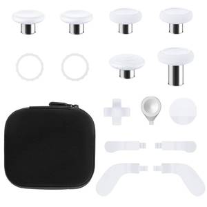 lot 14127 image: TOMSIN Thumbsticks&Paddles for Xbox Elite 2 Controller,15 In 1 Accessories Pack with Case for Xbox Elite Controller Series 2 Core,6 Metal Thumbsticks,4 Paddles,2 D-pad,Protection Rings (White)