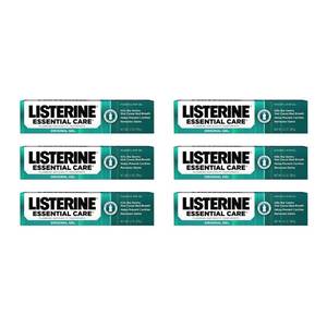lot 14137 image: Listerine Essential Care Toothpaste, Bad Breath Treatment, Cavity Prevention, Fluoride Toothpaste Powerful Mint Flavor, 4.2 oz, 6 Pack