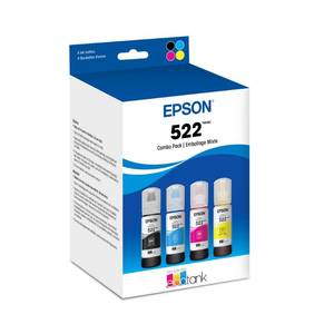 lot 14138 image: Epson 522 EcoTank Ink Ultra-high Capacity Bottle Black & Color Combo Pack (T522120-BCS) Works with ET-2720, 2800, 2803, 2840, 4700, 4800, 4810