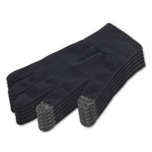 lot 14152 image: Donfri 6 Pairs Cotton Moisturizing Gloves Men Touchscreen Fingers for Eczema Dry Hands Hand Care Overnight Moisturizing (Large-Black)