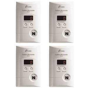 lot 14170 image: Kidde Carbon Monoxide Detector, Plug In Wall with 9-Volt Battery Backup, Digital LED Display - 4 Pack