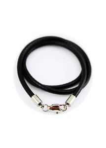 lot 14181 image: Glory Qin 3mm Wax Wire Leather Cord Chain Stainless Steel Squared Lobster Clasps Necklace Rope Chain 16 to 28 Inch (Black, 16 Inches)