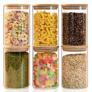 lot 15563 image: Belgol 6 Pack 50oz Round Glass Food Storage Jars with Lids, Clear Airtight Containers for Coffee, Sugar, Flour, Spices, BPA-Free