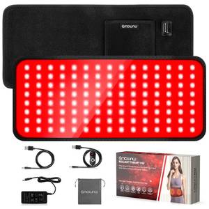 lot 15568 image: Red Light Therapy for Body, 19.6 x 8.6 Near Infrared Light Therapy Pad with 3-in-1 Chip 120 LEDs Bead with Timer Remote Control, 660nm & 850nm Therapy Belt Wrap for Muscle Pain Relief