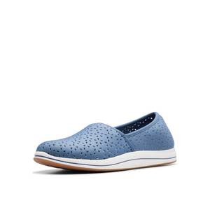 lot 15570 image: Clarks CloudSteppers Womens Breeze Emily Loafer, Blue Textile, 7.5 Wide US