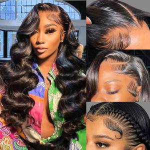 lot 16008 image: LUCKOKOS 30 Inch 13x6 Body Wave Lace Front Wigs Human Hair 200 Density HD Transparent Lace Front Wigs for Black Women Glueless Frontal Wigs Human Hair Pre Plucked