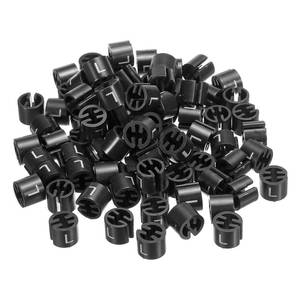 lot 16040 image: PATIKIL Clothes Hanger Marker L Size Fit Hanger Rod for Garment Color Coding Black, Pack of 100